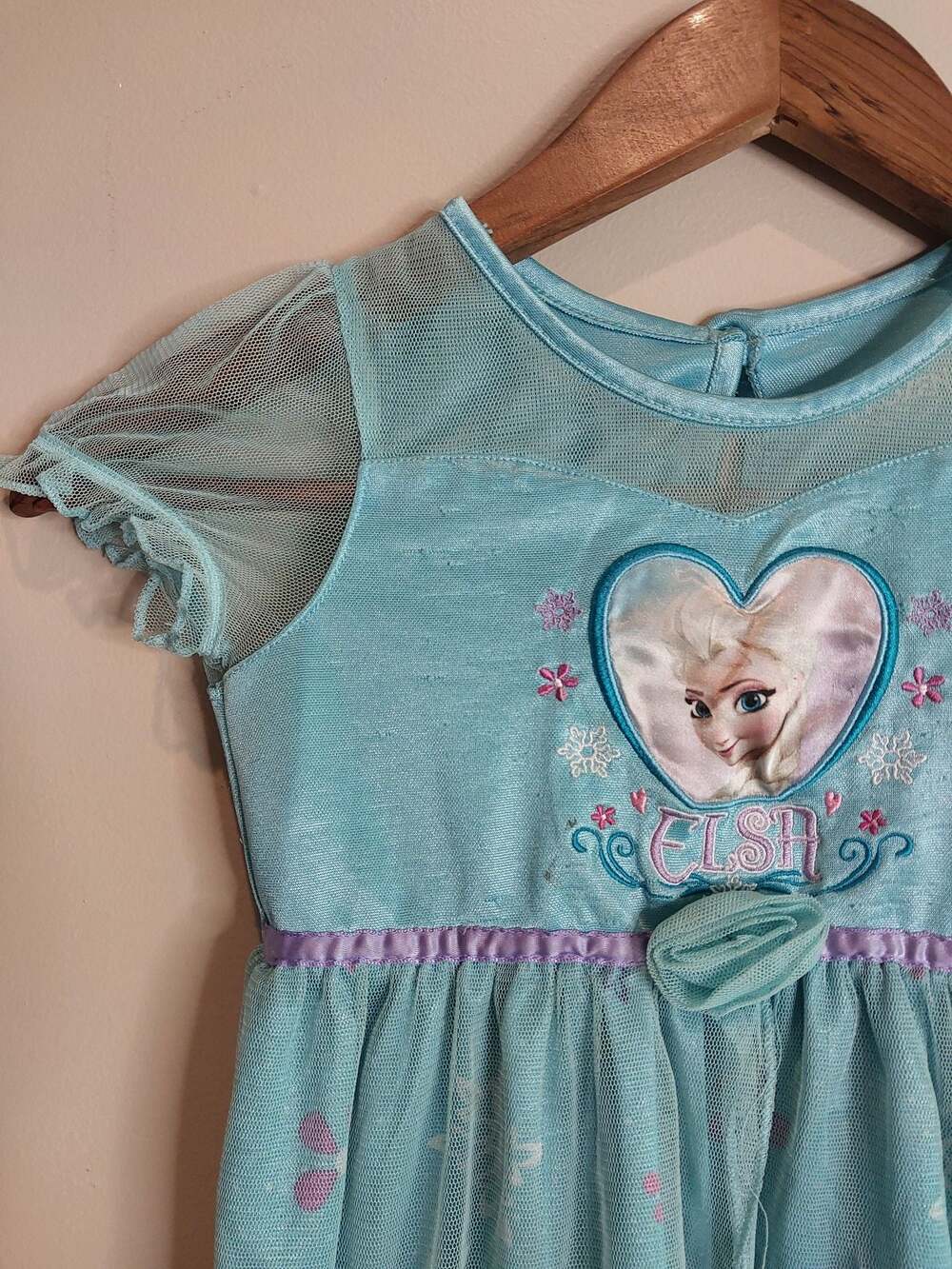 Disney Frozen Elsa Fantasy Short Sleeve Nightgown Pajama Dress - Picture 1 of 9